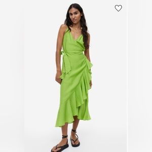 Green H&M Maxi Ruffle Dress #NWT